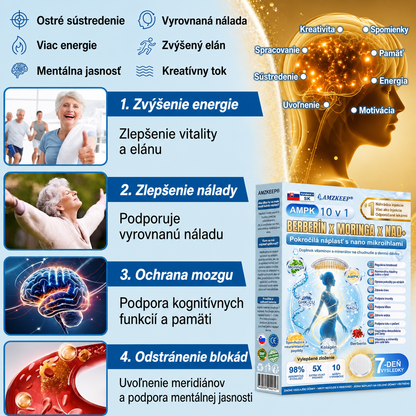 🇸🇰 AMZKEEP® Moringa · Berberín × NAD+ 10 v 1 — Nano mikroihličková náplasť pre podporu metabolizmu, energie a kontroly hmotnostiJedna náplasť denne · Podpora chuti do jedla, pokožky, spánku a každodennej vitality