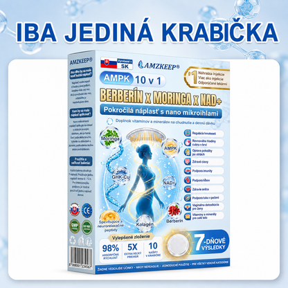 🇸🇰 AMZKEEP® Moringa · Berberín × NAD+ 10 v 1 — Nano mikroihličková náplasť pre podporu metabolizmu, energie a kontroly hmotnostiJedna náplasť denne · Podpora chuti do jedla, pokožky, spánku a každodennej vitality